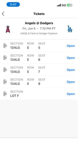 Dodgers tickets 6/5