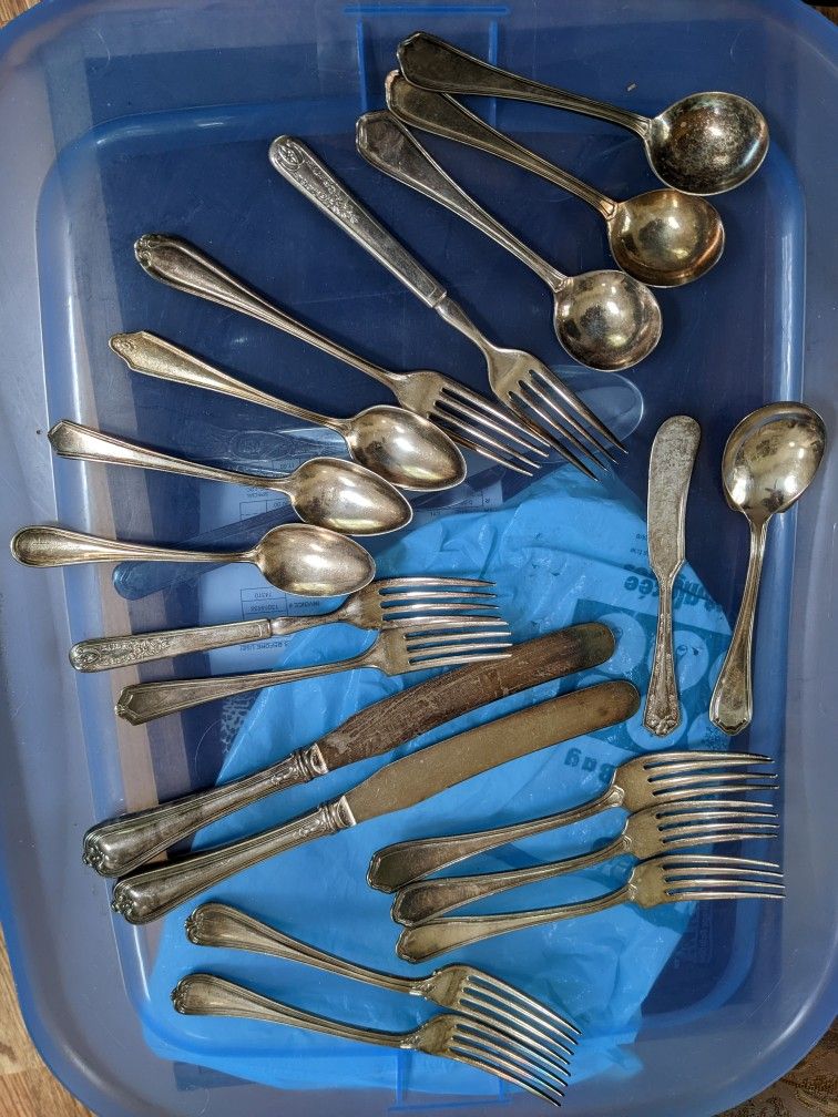 Antique Silver Utensils (Silverware) 20 Pieces