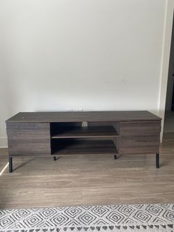 Dark Wood TV Stand with Storage