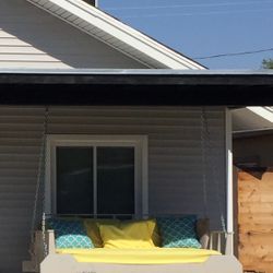 Porch Bed Swing With Twin Mattress.