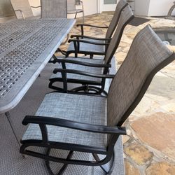 6 NEW swivel Patio Outdoor Chairs Gray 