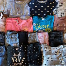 25pc Girls 3T Clothes Lot. Shirts Tops Pants Leggings Jeans Dresses PJs Shorts Nightgown Sets