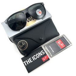 Ray-Ban Sunglasses Boyfriend RB4147 601/58 Black Dark Green Polarized Lens 60mm