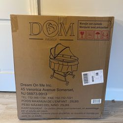 Dream On Me Lacy Portable 2-in-1 Bassinet & Cradle, Basket, Canopy Removable