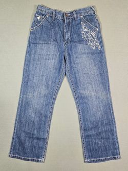 Y2K Enyce Embellished Embroidered Denim Jeans 16