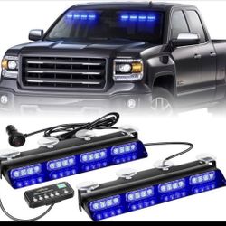 2 in 1 LED Emergency Dash Strobe Light Bar Front/Rear