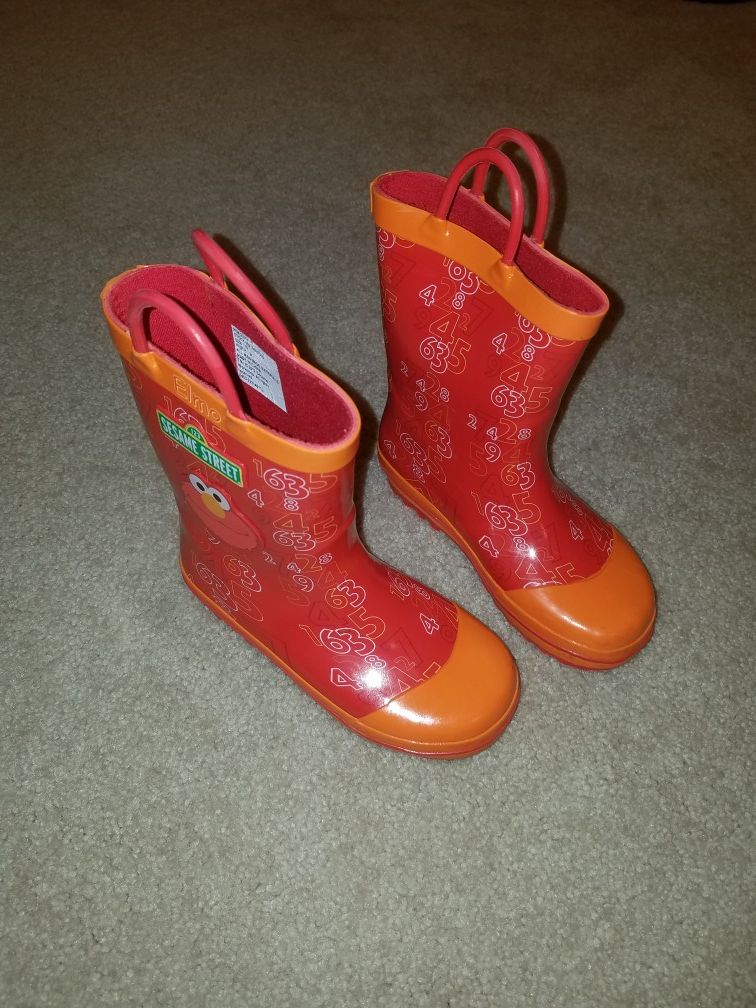 Kids Sesame Street Elmo Rain Boots - Size 10