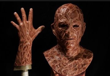 Halloween Freddy Krueger silicone mask and hand.
