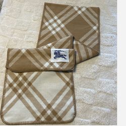 Check Wool Scarf Beige