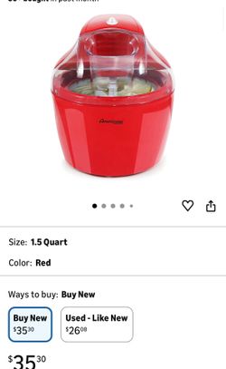Americana 1.5-Qt Electric Ice Cream Maker Red