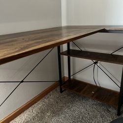 L Desk Sold With Chair And Side Storage