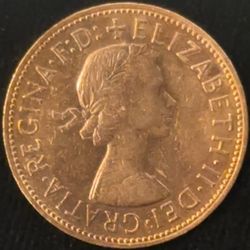 Queen Elizabeth One Penny Coin