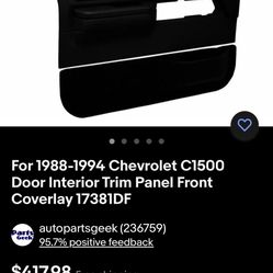 Brand New Interior Door Panels Chevy 