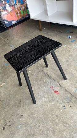 Black Wood Side Table with Tapered Legs