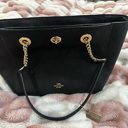 Coach Tote with Turnlock Pocket