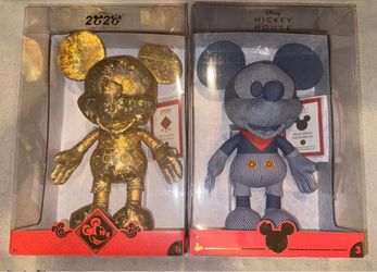 Disney Year of the Mouse Special Edition #1 Gold Golden & #3 T16" Plush Mickey