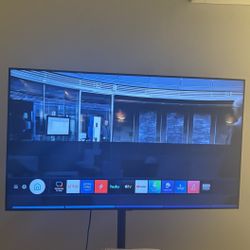 Samsung 55” 4K Smart TV + Rolling Stand – $300