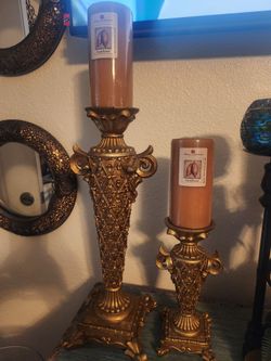 HOME INTERIOR CANDELEROS CON 2 VELAS