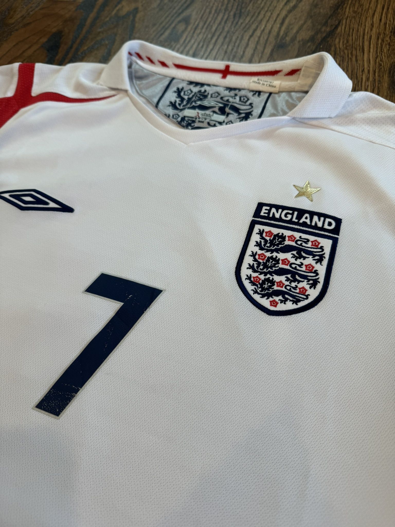 David Beckham England National Team Umbro Soccer Jersey