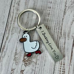 Brand New I Ducking Love You Cute Fun Gift Keychain 