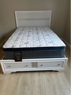 Luxury Elite full  pillow top mattress 12”     New mattress in a plastic sealed.   We offer same day delivery