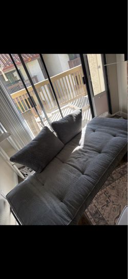 Gray Knit Sofa Bed/Daybed - Folds Flat, Comes with 2 Pillows