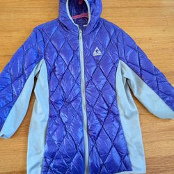 EUC Gerry Fillpower Hooded Quilted Puffer Jacket Girls L 14/16  Purple 