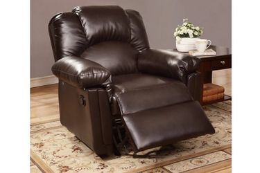 Espresso bonded leather recliner new
