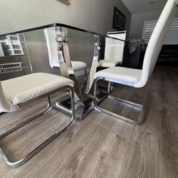 DINING SET 4 PIECES LARGE TABLE 