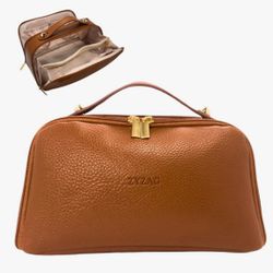 New Waterproof PU Leather Organizer Portable Pouch Toiletry Bag