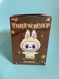 🌲🐻 POP LAND Timber Workshop – Brown Labubu Plush Pendant 🐻🌲