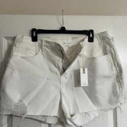 Good American White Jean Shorts Size 14/32