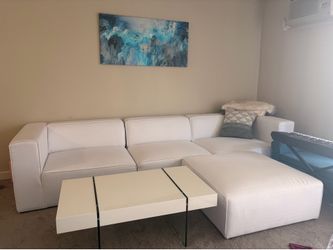 Modern Sofa Couch – Neutral Color, Comfortable Living Room Sectional Couch