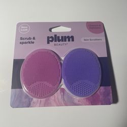 Plum Beauty Pink and Purple Skin Scrubbers NWT Exfoliate Self Care Soft Glow
