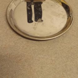 Vintage Silver Plate Round Serving Tray
