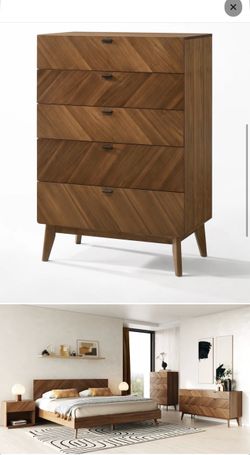 2 walnut dressers - 5 drawers- Wayfair