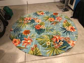 Indoor/Outdoor rug 7’10” round. Used only one month. Great condition. Great price.