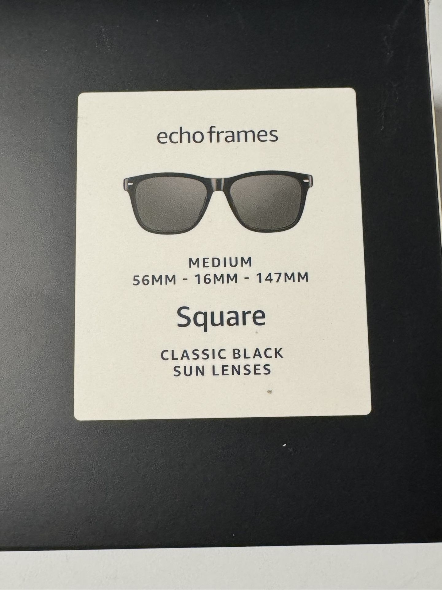 Brand New Amazon Echo Frames Square Black Sunglasses