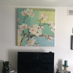 Flowered Canvas Wall Pic