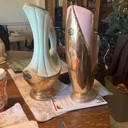 Two Savoy 24k decorated Vases