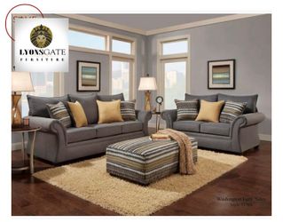 New Grey Couch And Loveseat Set