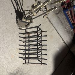 Fire Place Tools And Log Holder