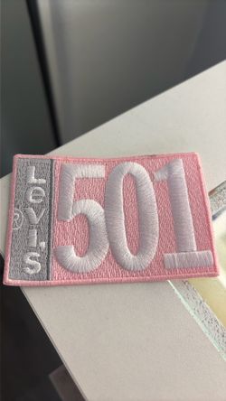pink Levis 501 sticker patch for clothing
