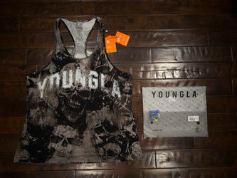 YoungLA Skull Camo Stringer Tank Shirt - Size XL