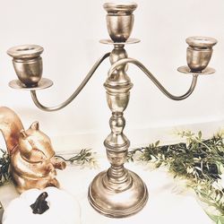 Silver Vintage Candle Holder / Candelabra