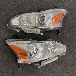 Pair 2013 2014 2015 Nissan Altima Sedan Projector Headlights Headlamps Assembly Left Right Side