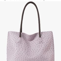 Lavender Vegan Ostrich Leather Tote Bag 