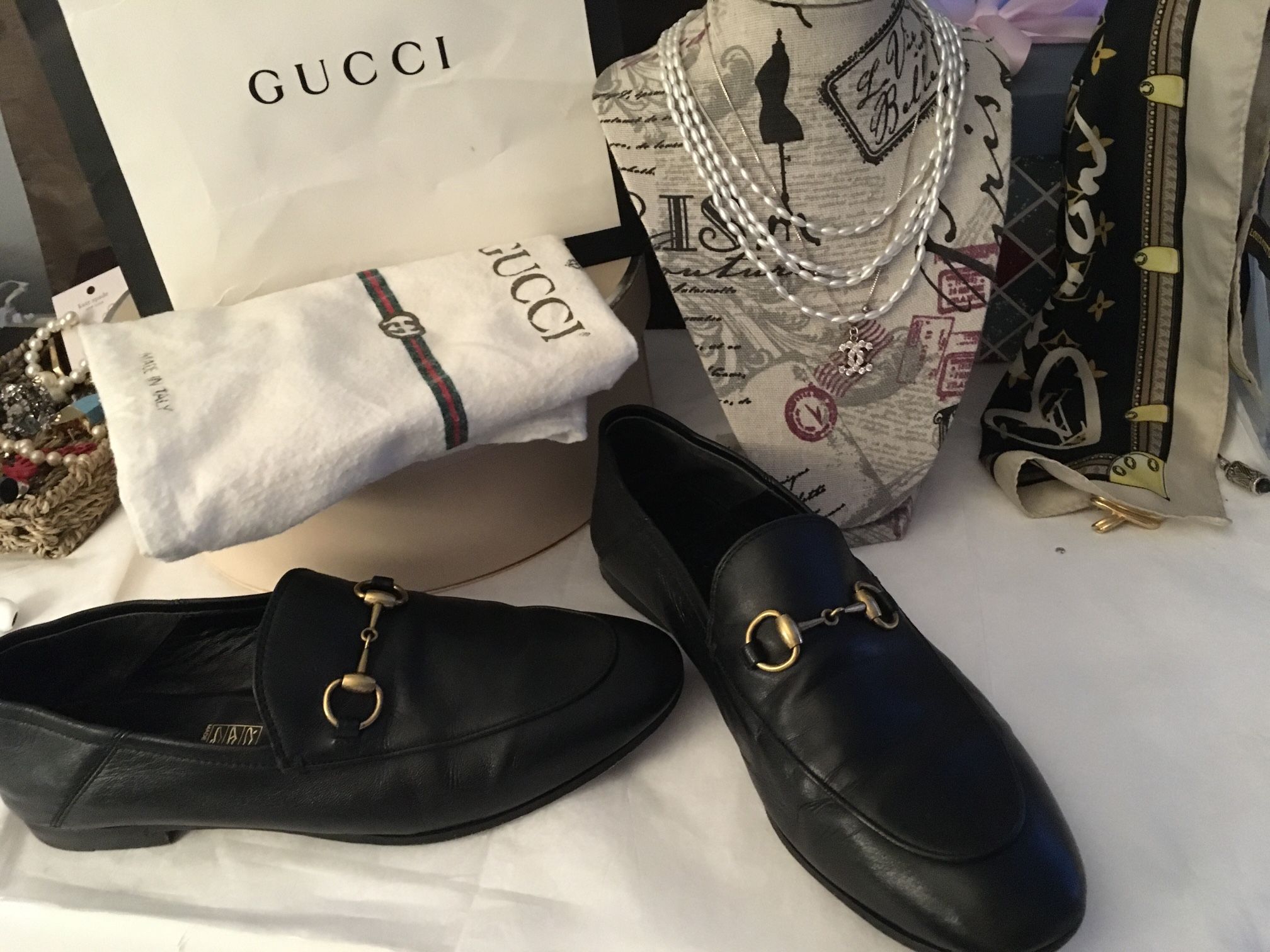 Loafers Black Leather Gucci