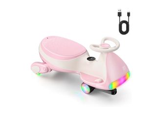 FanttikRide N7 Ultra Electric Wiggle Car, Ultra-Quiet Motor, Type-C Rechargeable, 2 Speeds up to 4 MPH, 9 Color LED Lights, Digital Display, Ride On T