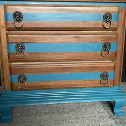 Refinished Beautiful Set Of Wood Nightstands